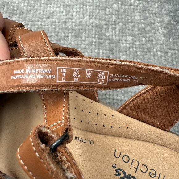 Clarks Collection Sandals Womens Size 6.5 Brown Fisherman Comfort Strappy Shoes - Picture 8 of 14